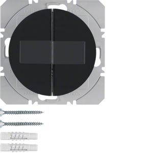 BERKER 85656131 KNX RF wall transmitter flat R.1/R.3 | 2-way, solar | glossy black