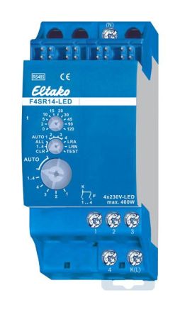 Eltako 30014076 impulse switching relay F4SR14-LED RS485 bus actuator 4-channel