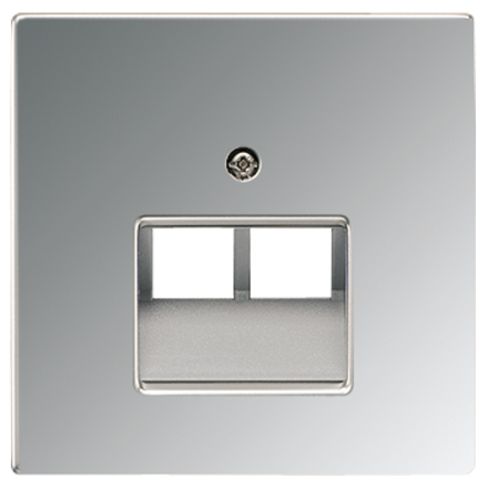 Jung GCR2969-2UA cover for IAE/UAE connection boxes 2 x 8-pin, chrome-plated metal, LS series, glossy chrome