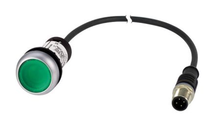 Eaton C22-DRL-G-K10-24-P1 green illuminated pushbutton, 185558