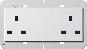 Gira 278203 double socket BS 13 A System 55 BS 80 pure white