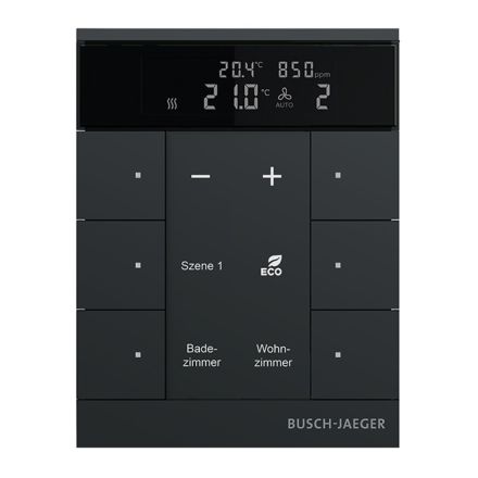 BUSCH-JAEGER SBC-F-6.0.11-885 f@h-touch sensor tenton | 6-way, RTR, VOC, humidity | matt black