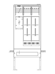 Hager ZAS207EF9 meter connection column 4Z 3-field 277x839x2010
