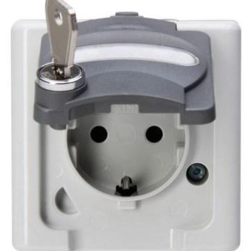 Kopp 103656005 AP-wet room 1-way No. 2 grey SCHUKO socket