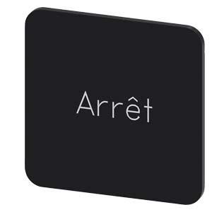 Siemens 3SU1900-0AF16-0GB0 label plate 22x22 Arret