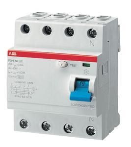 ABB Stotz-Kontakt F204 F-25/0.03, residual current device 4P, Type F, 25A, 30mA, 2CSF204325R1250