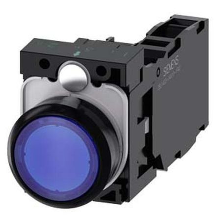 Siemens 3SU1106-0AB50-1FA0 push button illuminated 22mm round blue 1S1OE