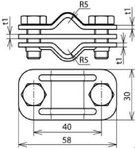 Dehn & Söhne 459129 UNI-disconnect terminal NIRO incl. intermediate plate
