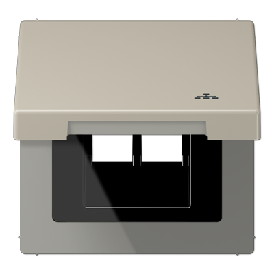 Jung ES2990KLLAN hinged cover with return spring, with LAN symbol, vertical and horizontal mounting, LS series, stainless steel