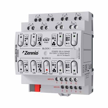 ZENNIO ZIOMB88 KNX universal actuator MAXinBOX 16 A | 8-way, 8 binary inputs