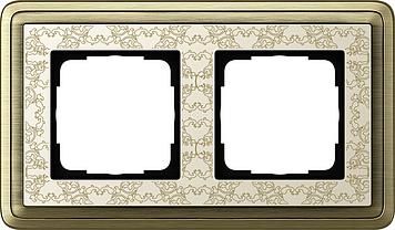 Gira 0212663 2-way cover frame ClassiX Art Bronze/Cream white