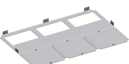 ABB Striebel & John RB24F1 base plate with one flange opening per field width, 2-field wide, depth , 2CPX045791R9999