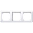 MERTEN 387325 frame 3-way horizontal active white glossy