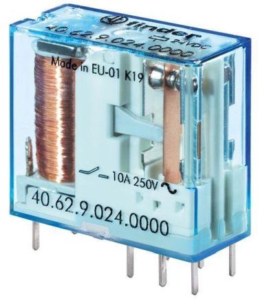 Finder 40.62.7.012.0000 2 changeover contacts for 10A coil 12V DC sensitive plug-in/print relay