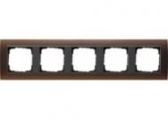 Gira 021513 5-way cover frame for anthracite Gira Event Opaque Dark Brown