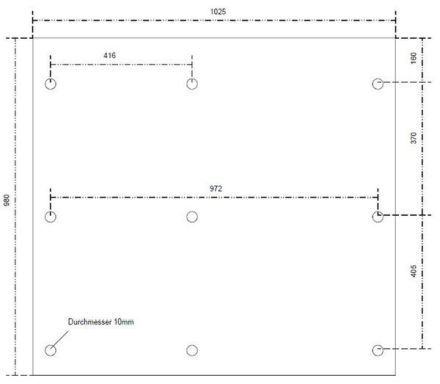 GSAB 2M1100 for standard cabinet 2S1100 mounting plate