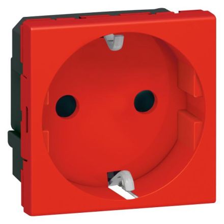 Legrand 077218 SCHUKO socket 2-module, (red)