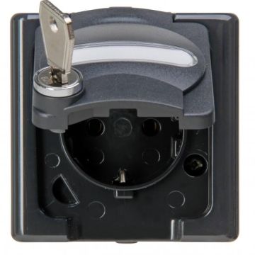 Kopp 103553009 AP-FR Std1f.Schl.15 BlueElectric anthracite protective contact socket