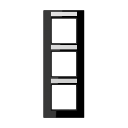 Jung AC583BFNASW frame 3-way, with label field, vertical mounting, thermoplastic, A CREATION, black
