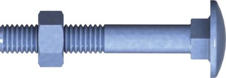 Reisser 00M603S021-0500204-1 carriage bolt DIN 603 nut, M 5 x 20, steel, galvanized, blue pass., packed 200 a