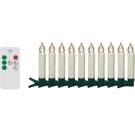 FHS 26189 LED tree candle set including 10 batteries, outside, 10x1.5cmØ
