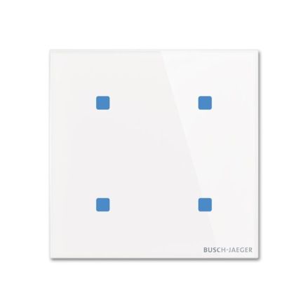 BUSCH-JAEGER TB/U4.4.11-CG KNX pushbutton sensor standard tacteo | 4-fold | glass white | 86x86mm