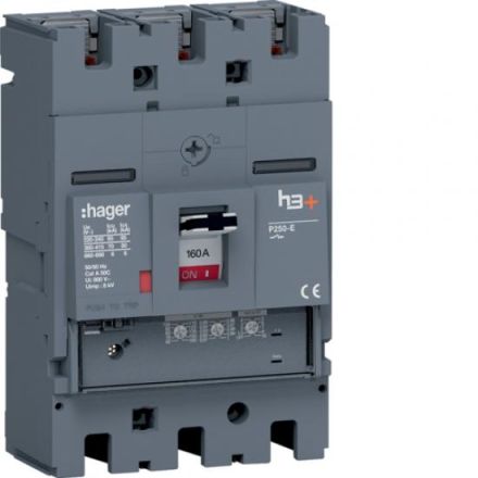Hager HET160GR h3+ P250 3P3D 160A 70kA circuit breaker