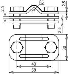 Dehn & Söhne 459139 UNI-disconnect terminal NIRO for Rd 8-10/Fl 30mm