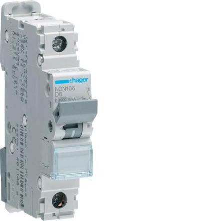 Hager NDN106 circuit breaker 1-pole D6A 10kA 1M