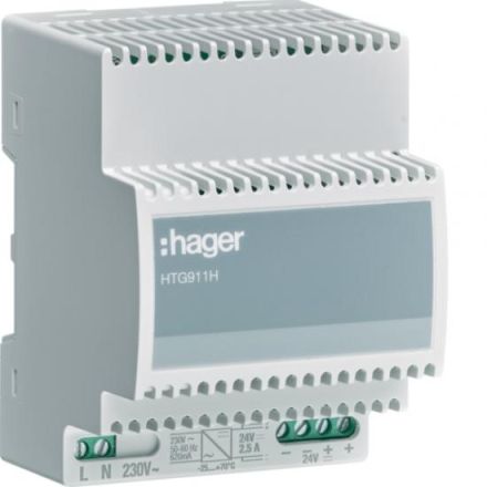 Hager HTG911H 24V DC 2.5A 70°C power supply