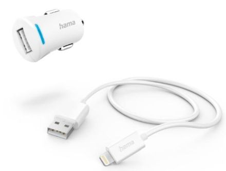 Hama 201610 with charging cable Lightning, 12 W, 1.0 m car charger