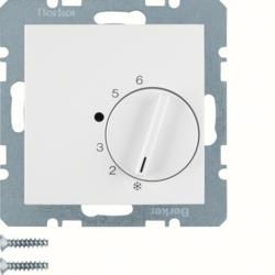 Berker 20261909 Temperature controller with changeover and central piece polar white matt Berker S.1/B.3/B.7