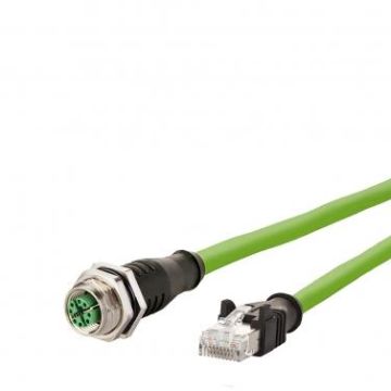 METZ CONNECT M12 socket + RJ45 plug 8-pin 25.0m connection cable, 142M2X25250