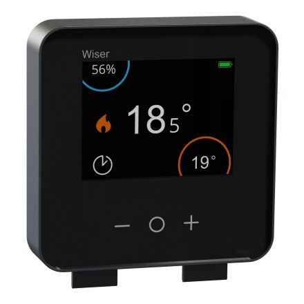SCHNEIDER CCTFR6401 Wiser room thermostat | display, humidity sensor | black
