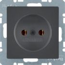 Berker 6167036086 socket without protective contact anthracite including Berker Q.1/Q.3