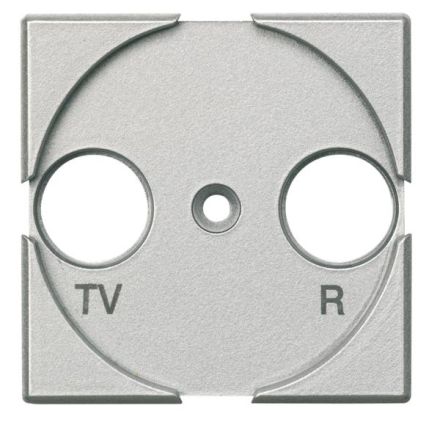 Bticino HC4204 central plate TV/FM aluminum 2-hole