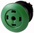 Eaton M22S-DP-GX mushroom pushbutton, green, without key plate, momentary, 216736