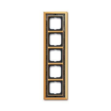 Busch-Jaeger 1725-833 cover frame, 5-way frame polished brass decor anthracite