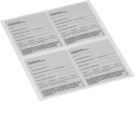 Hager FZ10TS1D FZ10TS2D 95x115mm DIN A4 sheet nameplate