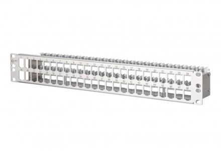 METZ CONNECT 1.5HE E-DAT module 48 port empty patch panel 19' stainless steel, 130924-00-E