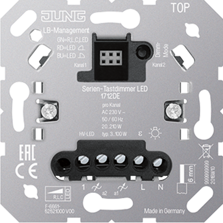Jung 1712DE series touch dimmer universal LED, with extension input