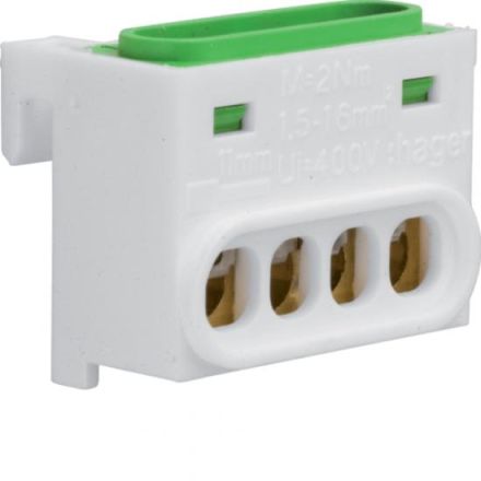 Hager GZ04E PE terminal 1x4 IP2X green-yellow