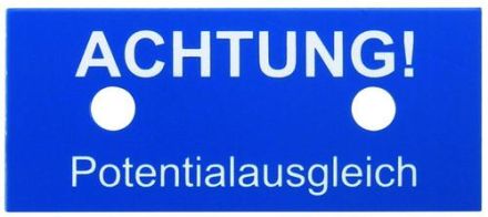 Dehn & Söhne 480599 Warning sign ATTENTION! Potential equalization