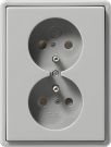 Gira 079542 double socket earth pin KS S-Color grey