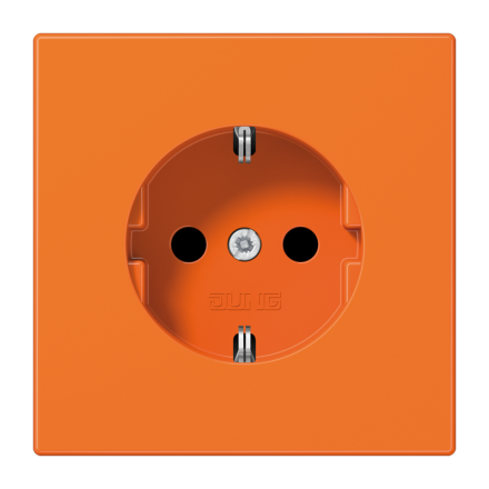 Jung LS1520BFKIO SCHUKO socket, 16 A 250 V ~, integrated increased contact protection, SAFETY+, thermoplastic, LS series, orange (for ZSV)