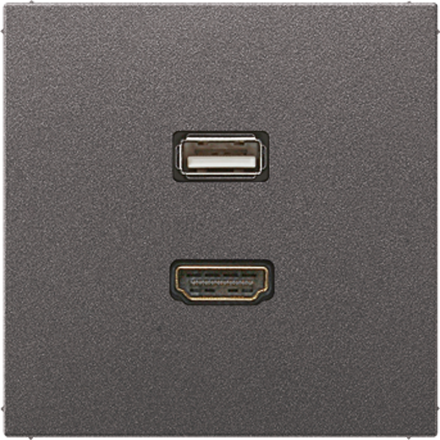Jung MAAL1163AN Multimedia connection system HDMI / USB 2.0, LS series, anthracite (painted aluminum)
