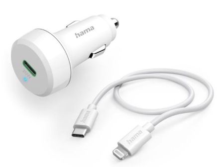 Hama 201611 with charging cable Lightning, PD, 20W, 1.0 m car quick charger