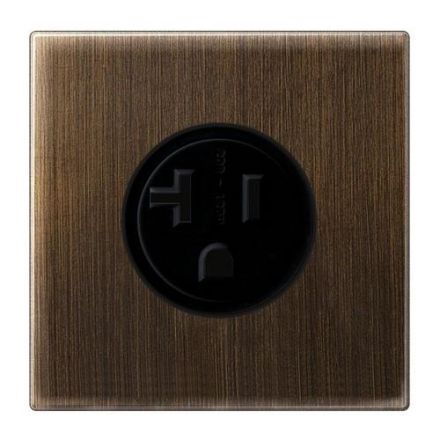 Jung ME2521-20AT socket, US standard NEMA, 20 A 125 V ~, screw terminals, without claws, brass, LS series, antique brass