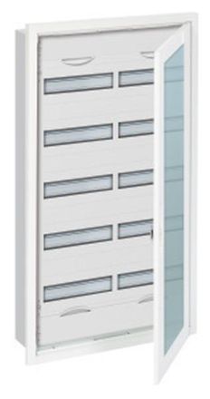 ABB Striebel & John U62TR5 small distribution board, flush-mounted 5-row, with frame and door, 2CPX071730R9999