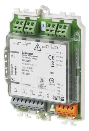 Siemens A5Q00002369 FDCIO222 4 inputs 4 outputs 250 VAC input/output module